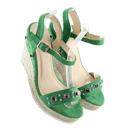 Verde Alpargatas con cuña, verde TS-2730 Verde 2