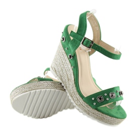 Verde Alpargatas con cuña, verde TS-2730 Verde 3