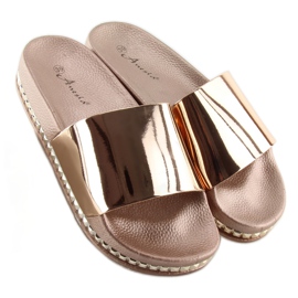 Zapatillas casa mujer rosa N-29 champagne rosado 2