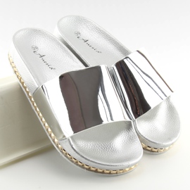 Zapatillas casa mujer plata N-29 plata gris 1