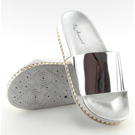 Zapatillas casa mujer plata N-29 plata gris 2