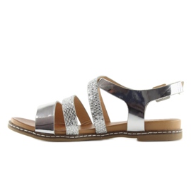 Sandalias plata mujer J80-1 plata gris 2