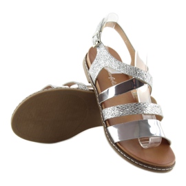 Sandalias plata mujer J80-1 plata gris 3