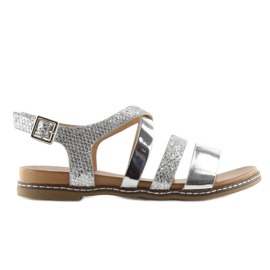 Sandalias plata mujer J80-1 plata gris 4