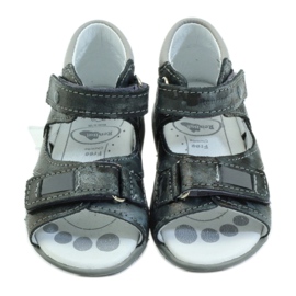 Sandalias niño piel con velcro y reflectores 1407 gris RenBut 4