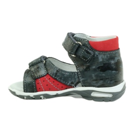 Ren But Sandalias de cuero para niños para velcro con un reflector 1407 gris 2