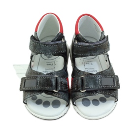 Ren But Sandalias de cuero para niños para velcro con un reflector 1407 gris 4