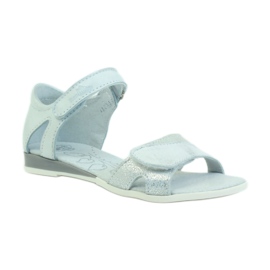 Sandalias blancas y plateadas Ren But 4333 gris blanco 1