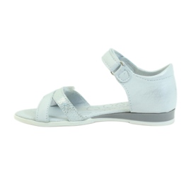 Sandalias blancas y plateadas Ren But 4333 gris blanco 2