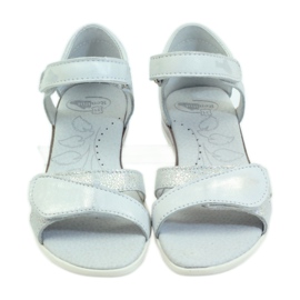 Sandalias blancas y plateadas Ren But 4333 gris blanco 4