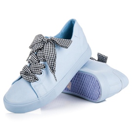 Ideal Shoes Deportivas Azules Con Flecos 6