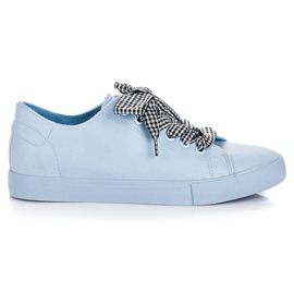 Ideal Shoes Deportivas Azules Con Flecos 5