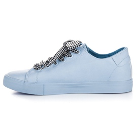 Ideal Shoes Deportivas Azules Con Flecos 7