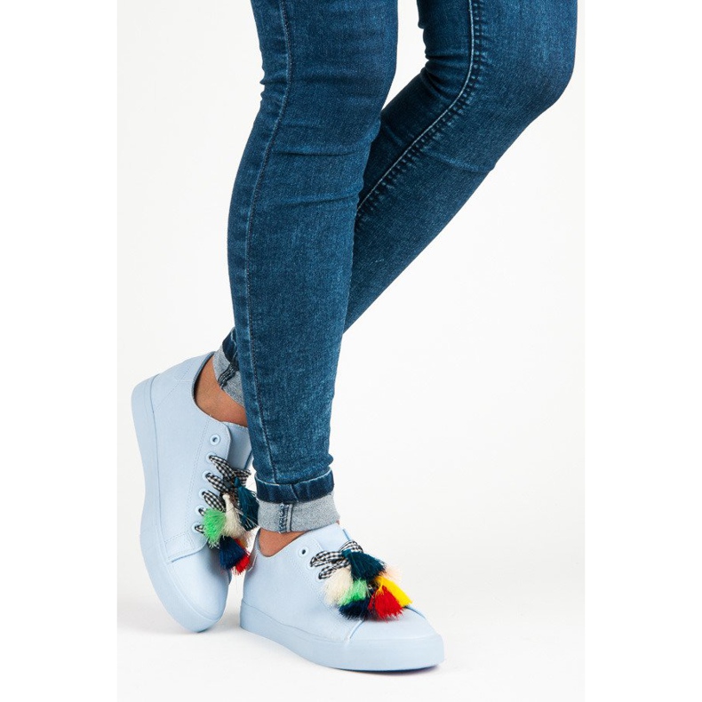 Ideal Shoes Deportivas Azules Con Flecos 2 Ideal Shoes Deportivas Azules Con Flecos 2