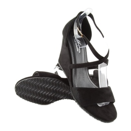 Sandalias cuña negras 266-6 negro 5