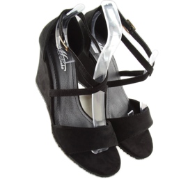 Sandalias cuña negras 266-6 negro 7