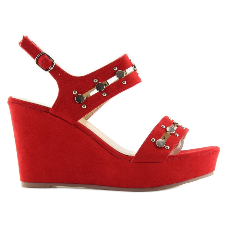 Sandalias cuña rojas 1606 Rojo 2
