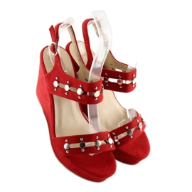 Sandalias cuña rojas 1606 Rojo 5