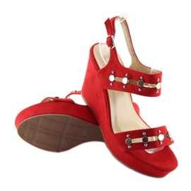 Sandalias cuña rojas 1606 Rojo 7