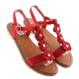 Sandalias mujer ante rojo WL-001 4
