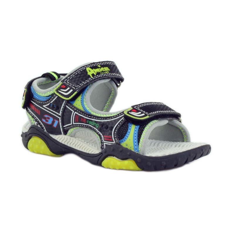 American Club Zapatos infantiles sandalias resplandecientes americanas 1702 verde gris azul negro 1