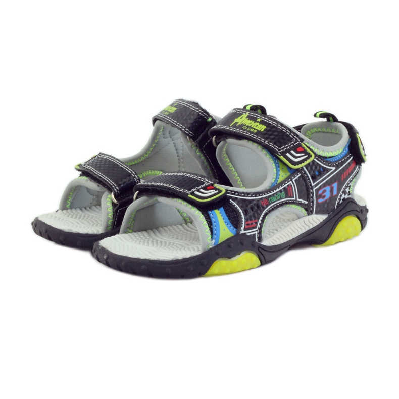 American Club Zapatos infantiles sandalias resplandecientes americanas 1702 verde gris azul negro 3