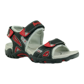 American Club sandalias negras para niños 1713 negro rojo gris 1