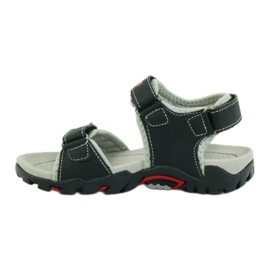 American Club sandalias negras para niños 1713 negro rojo gris 2