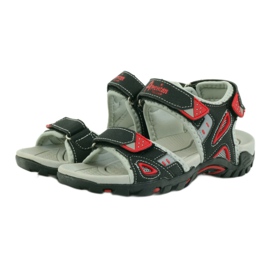 American Club sandalias negras para niños 1713 negro rojo gris 3