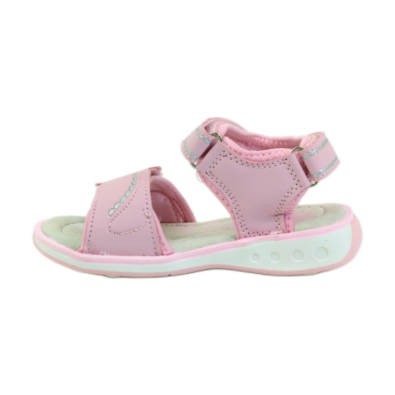 American Club Zapatos infantiles sandalias plantilla piel brillo americano rosado gris 2