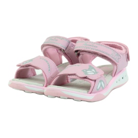 American Club Zapatos infantiles sandalias plantilla piel brillo americano rosado gris 3