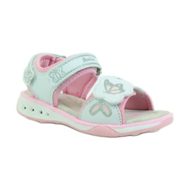 American Club Zapatos infantiles sandalias plantilla piel brillo americano rosado gris blanco 1