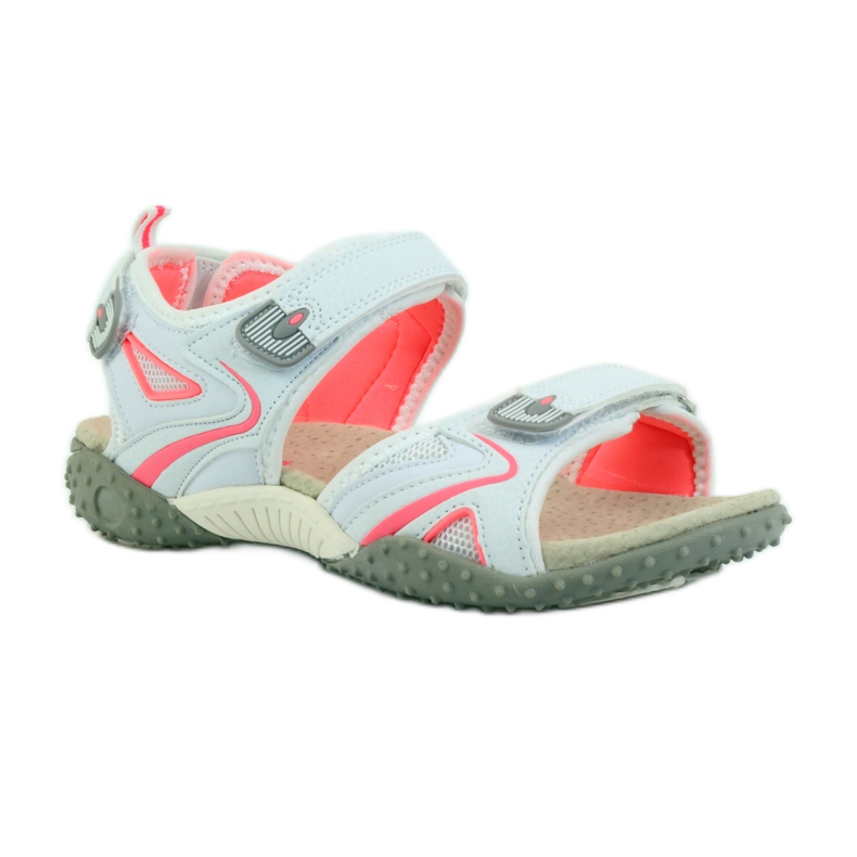 American Club Sandalias con aplicación de piel americana 1707 naranja blanco 1