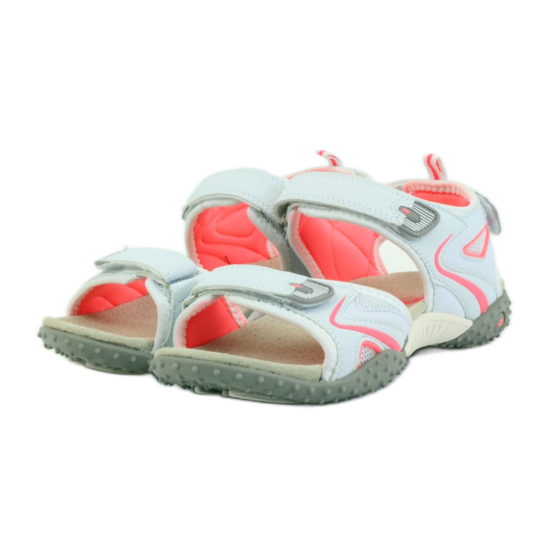 American Club Sandalias con aplicación de piel americana 1707 naranja blanco 3