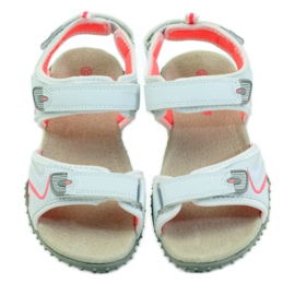 American Club Sandalias con aplicación de piel americana 1707 naranja blanco 4