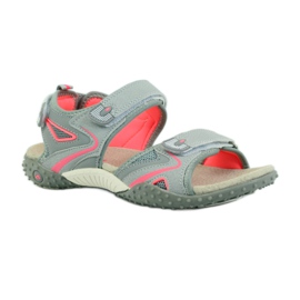 American Club Sandalias con aplicación de piel americana 1707 gris naranja 1
