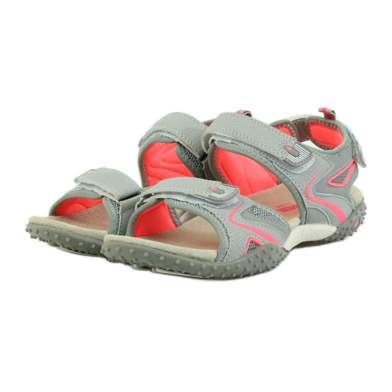 American Club Sandalias con aplicación de piel americana 1707 gris naranja 3