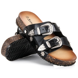Seastar Babuchas negras con hebillas negro 4