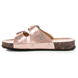 Seastar Pantuflas rosas con hebillas rosado 3