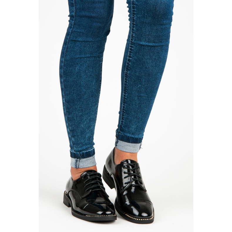 Primavera Zapatos lacados mujer negro 1 Primavera Zapatos lacados mujer negro 1