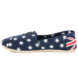 McKey Alpargatas sin cordones de moda blanco azul marino 1