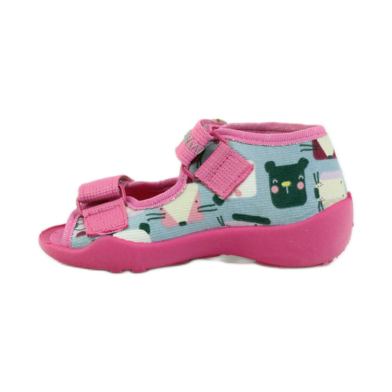 Pantuflas Sandalias Serduszko Befado 242p071 rosa gris 2