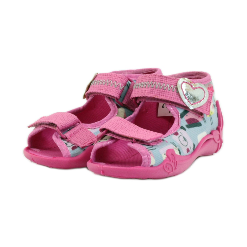Pantuflas Sandalias Serduszko Befado 242p071 rosado gris 3 Pantuflas Sandalias Serduszko Befado 242p071 rosado gris 3