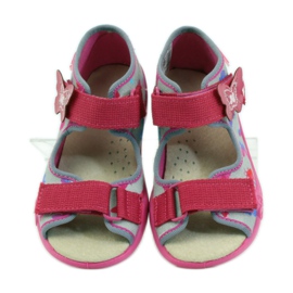 Befado 242p077 sandalias con inserto de piel rosa gris 4