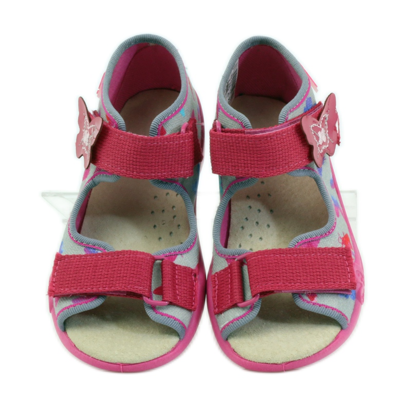 Befado 242p077 sandalias con inserto de piel rosa gris 4
