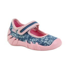 Bailarinas casacas con flores Befado 109p160 rosado gris azul 1