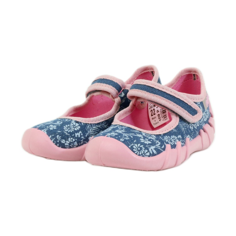 Bailarinas casacas con flores Befado 109p160 rosa gris azul 3