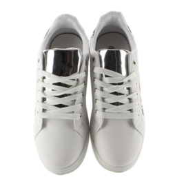 Deportivas Sweet lips FB-15 BLANCO/PLATA con parches 4