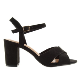 Sandalias con tacón ancho negro 100 7