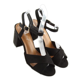 Sandalias con tacón ancho negro 100 6